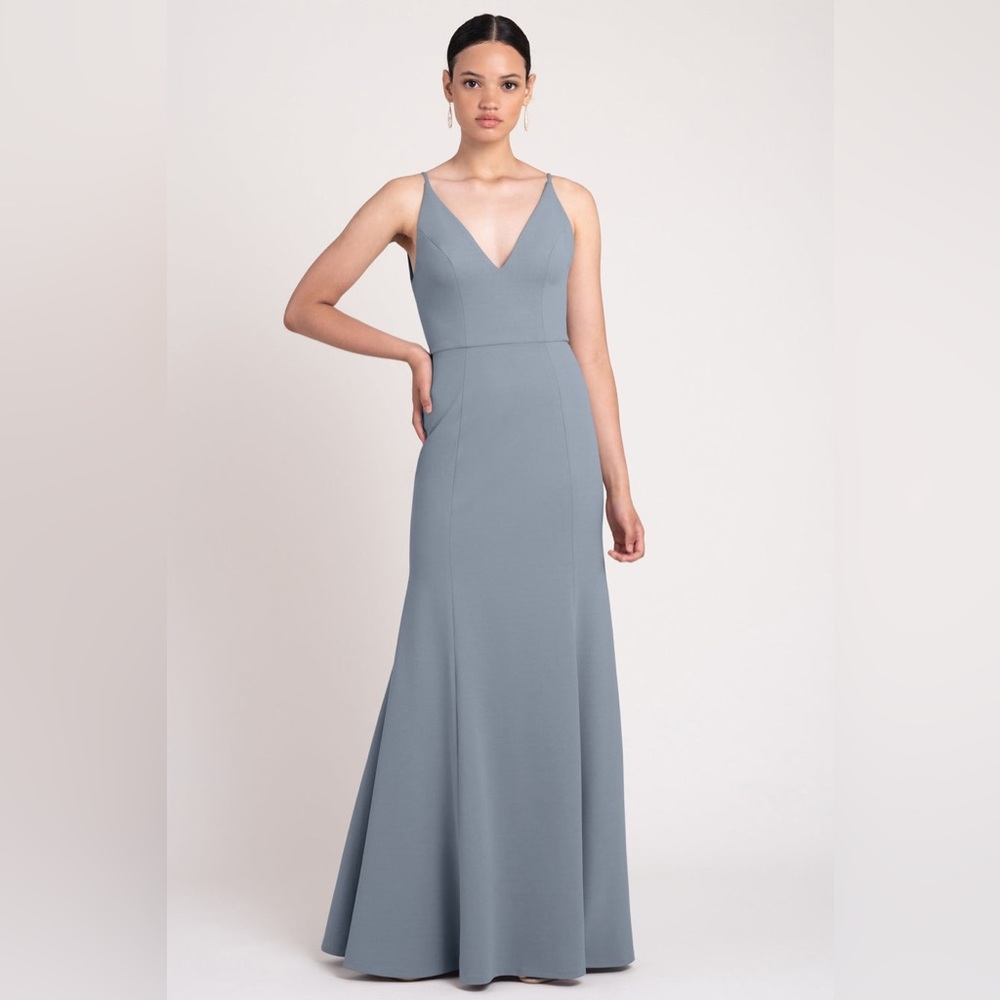 Yenny Yoo Bridesmaids Dress - Taryn in knit crepe in Mayan Blue